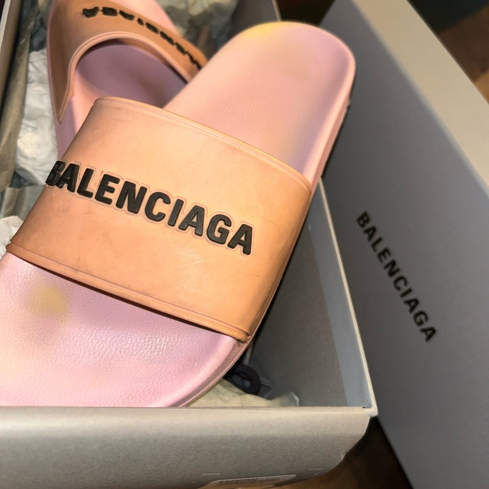 Balenciaga Light Pink Rubber Slides
